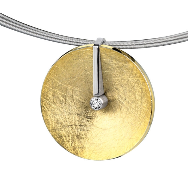 Ernstes Design, komplett Collier, Drahtseil, Anhänger, AN1030, DS5